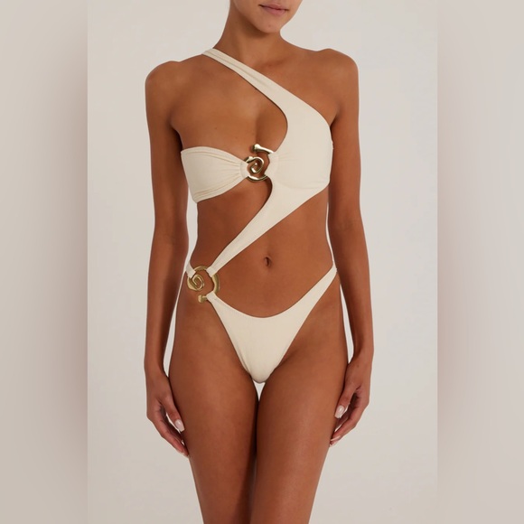 Same swimwear spiral one shoulder one piece cream - Picture 2 of 7